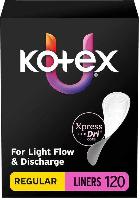 Kotex Flat Liners, Light Absorbency, Regular Length, 120 Count